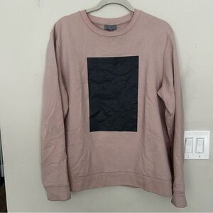 COS Men’s sweatshirt light pink color with black square graphic at front. Sz M.